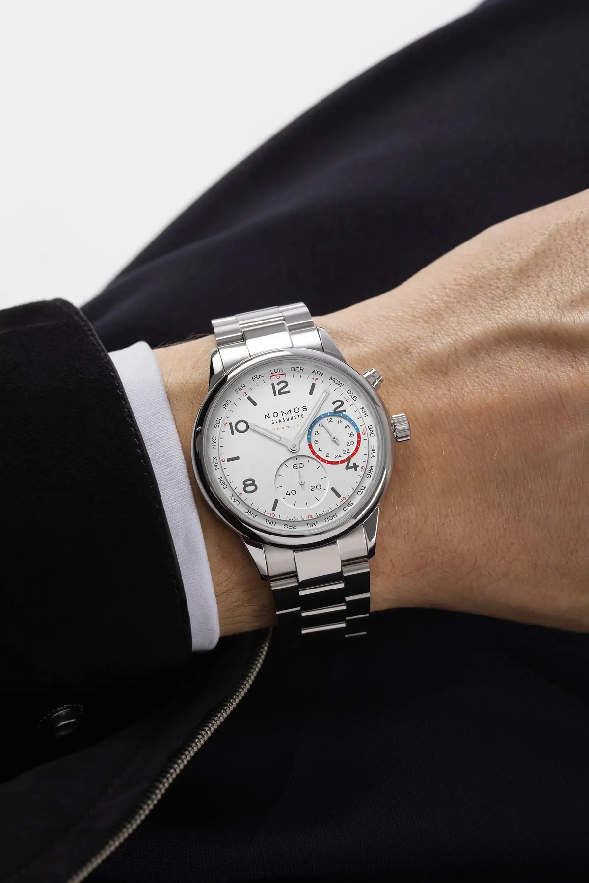 NOMOS Glashütte Club Sport neomatik Worldtimer, white (Ref. 792), photo 4