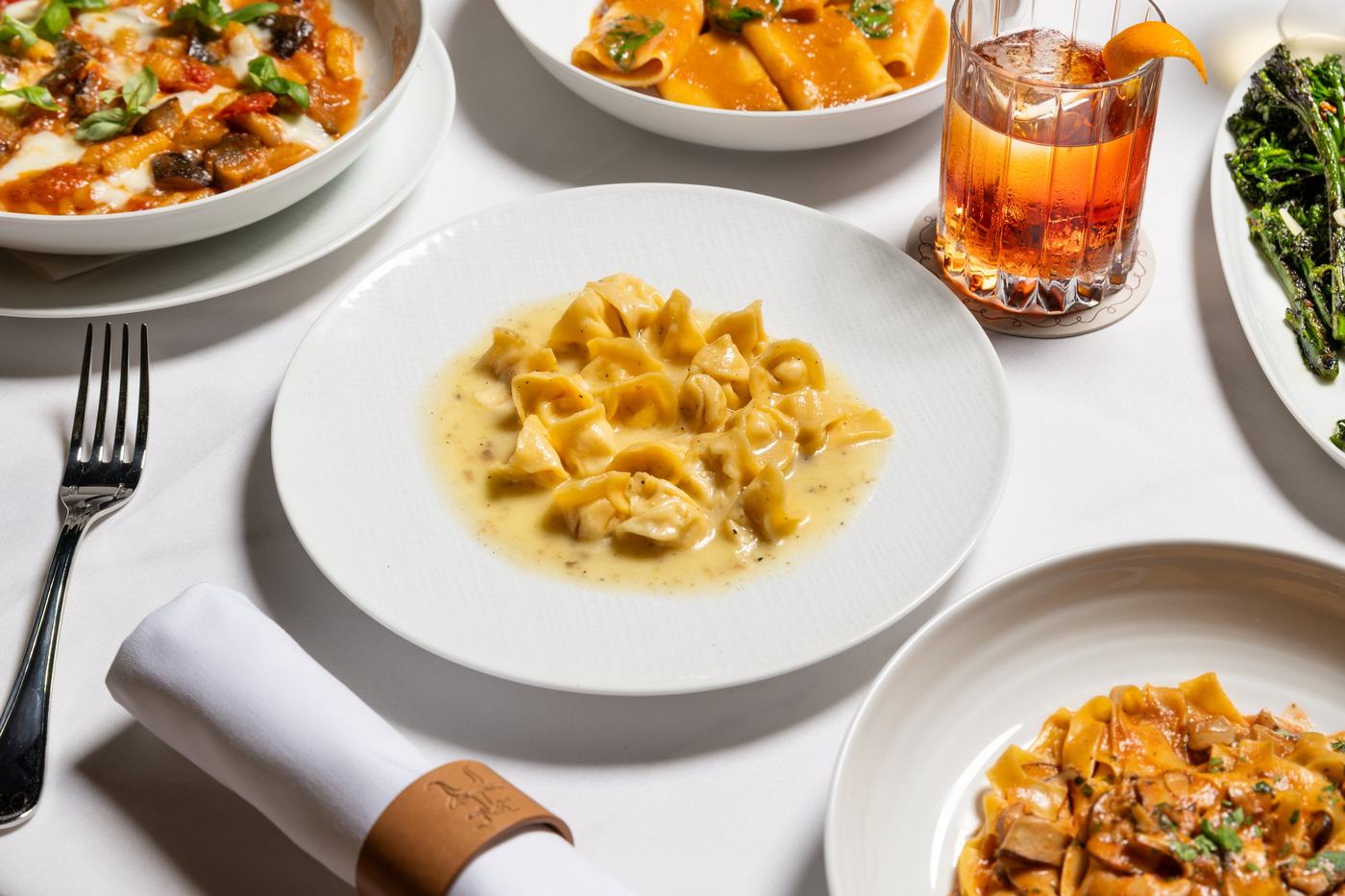 Sweet corn tortellini with mascarpone and truffle butter