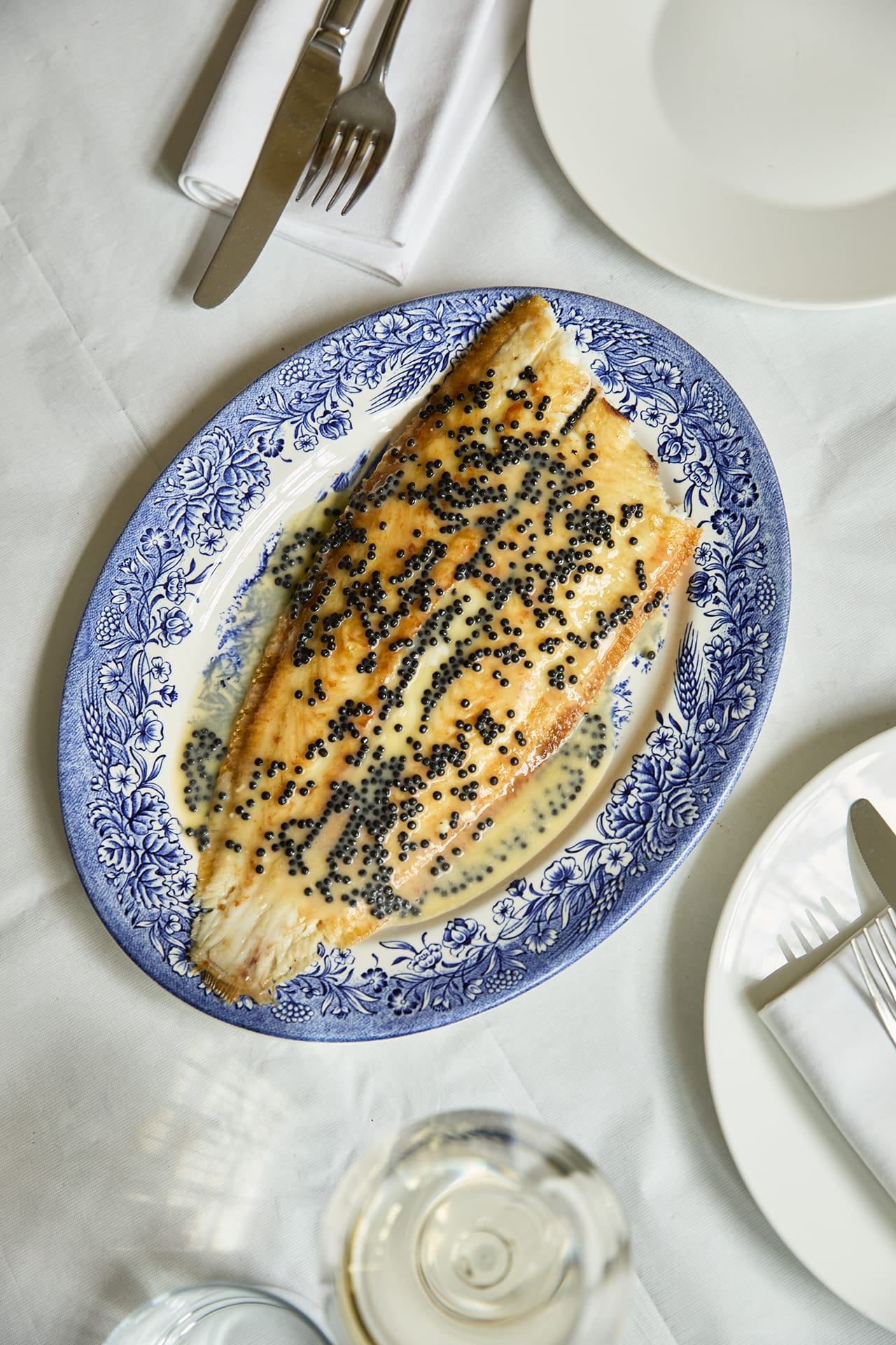 Dover sole with prosecco and caviar