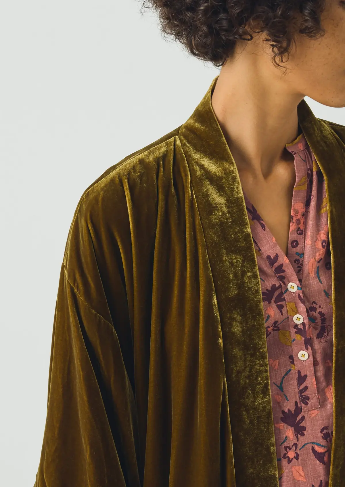 Toast Silk Velvet Gown, Golden Olive, photo 5