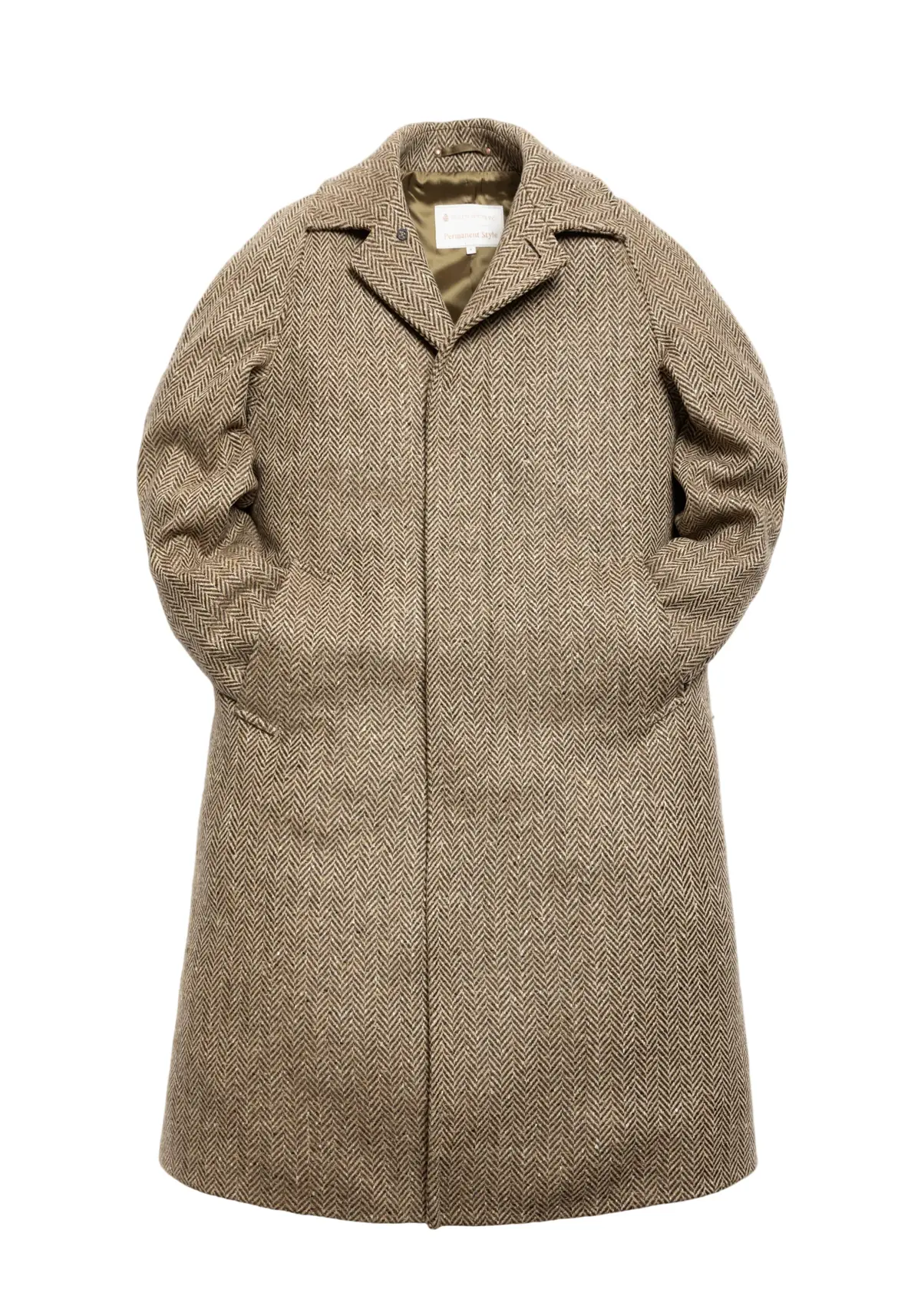 Private White V.C. x Permanent Style The Permanent Style Donegal Overcoat, Biscuit, photo 2