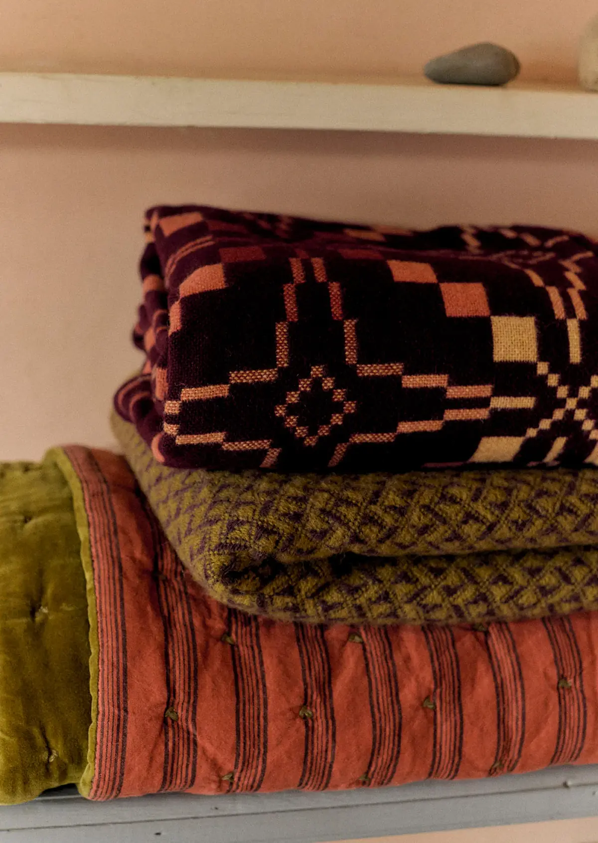 Toast x Melin Tregwynt Melin Tregwynt Vintage Star Blanket, Plum/Spice, photo 3