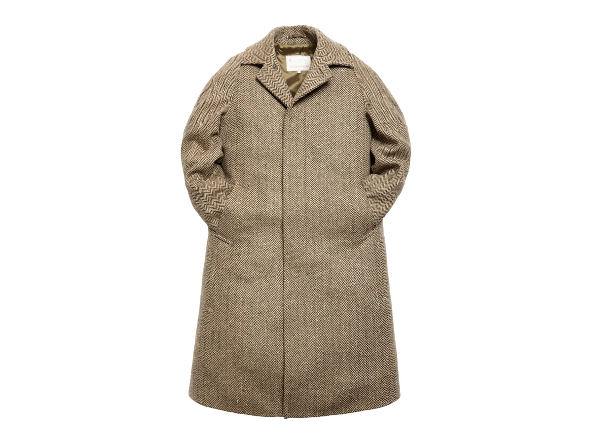 Private White V.C. x Permanent Style The Permanent Style Donegal Overcoat, Biscuit