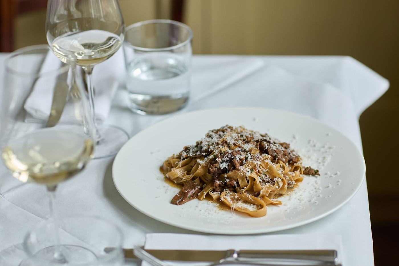 Tagliatelle with a ragù of Aylesbury duck and dried porcini