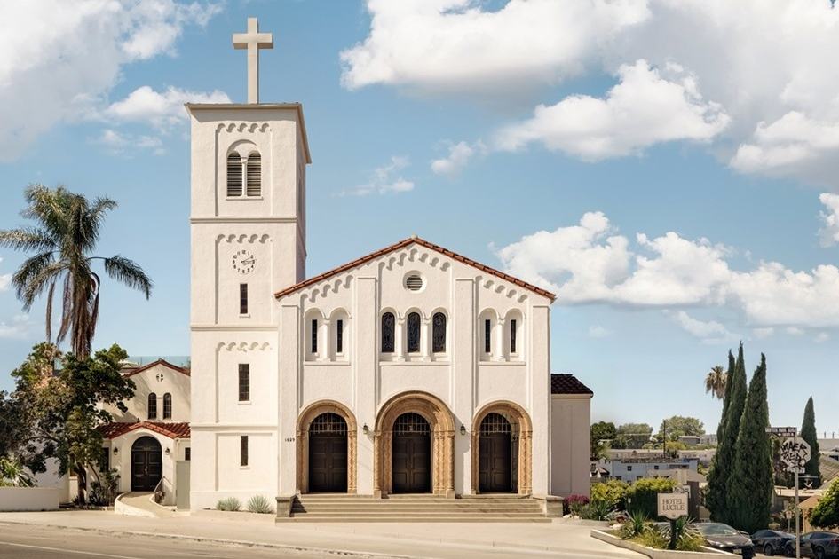 Romanesque bell tower of the former Bethany Presbyterian Church