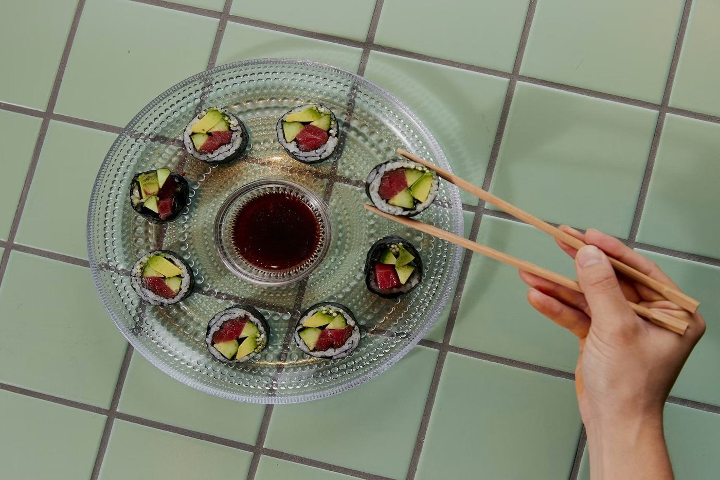 Kimbap filled with tuna